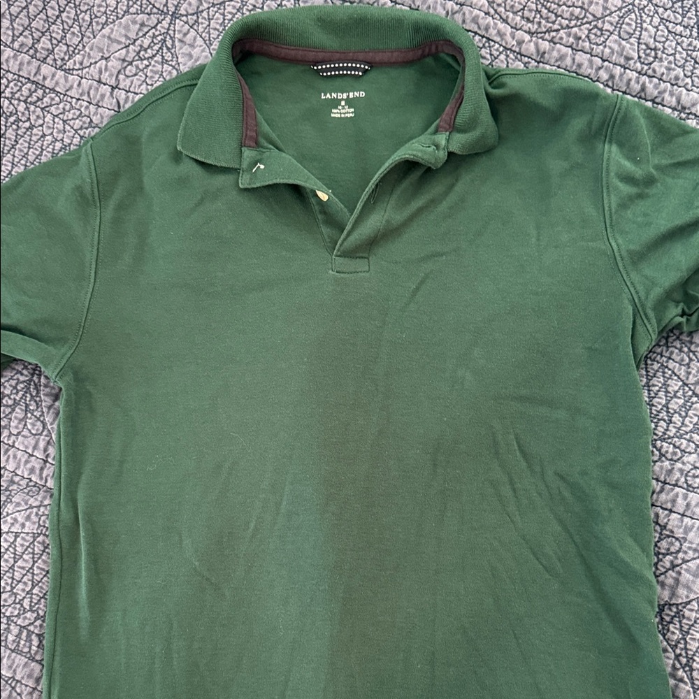 Lands' End Boy’s Forest Green Polo M 10 12 School uniform